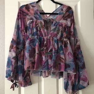 SHEIN Colorful Babydoll Blouse